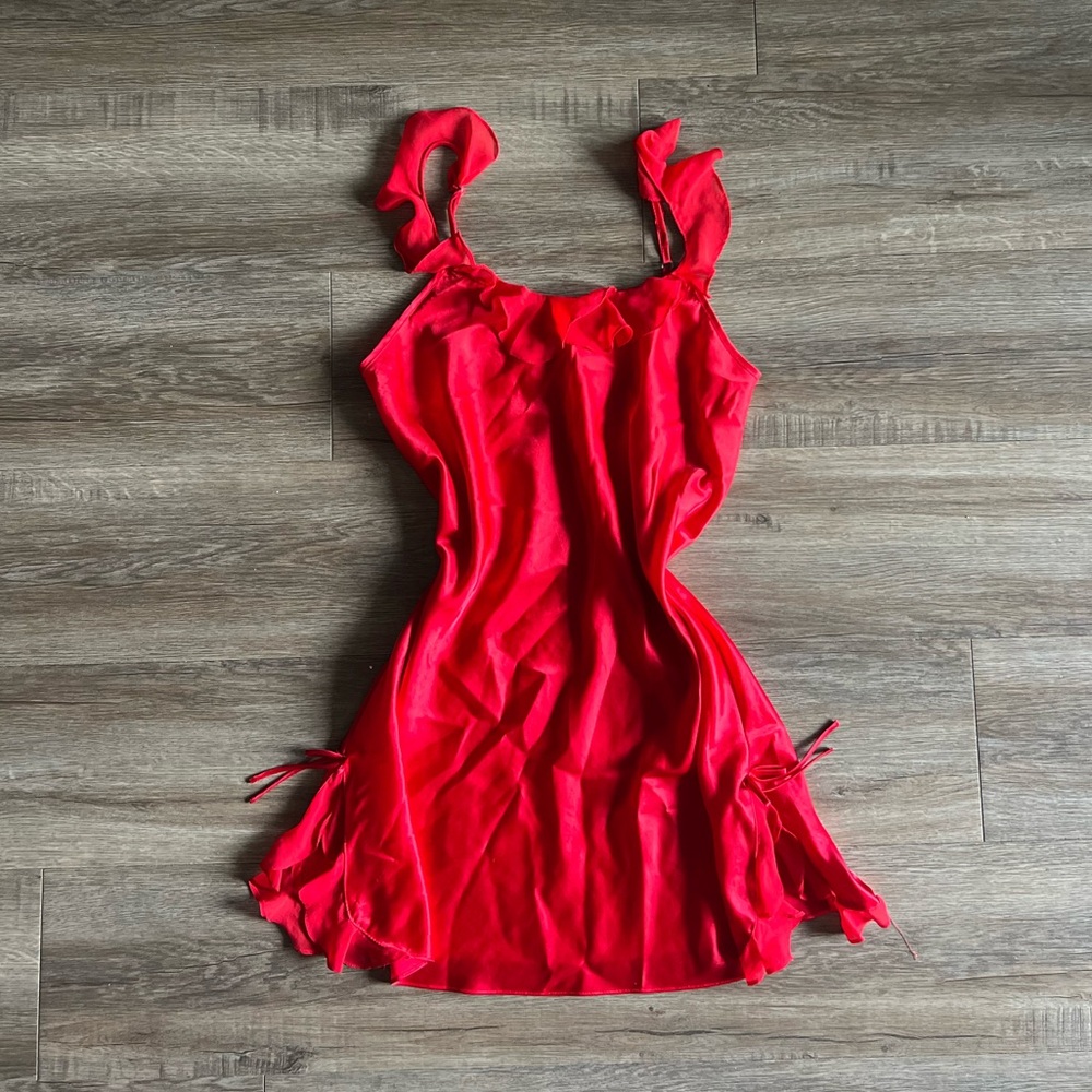 Vintage Y2K Morgan Taylor Vibrant Red Nightie Slip Dress Chemsie